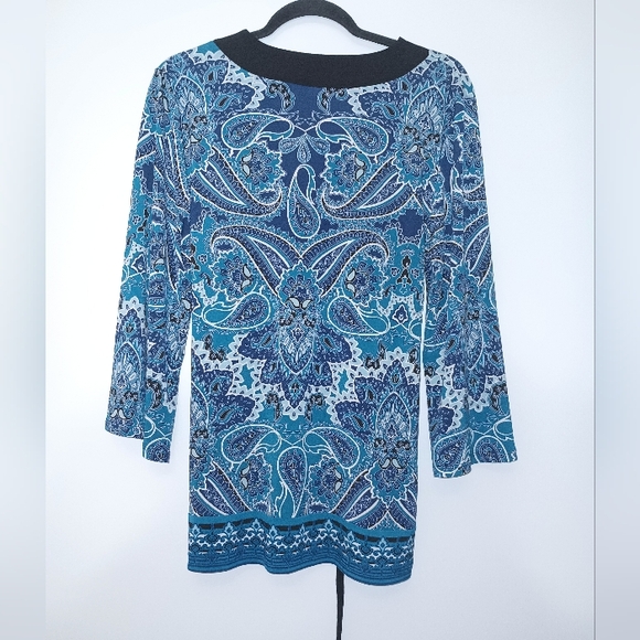 Apt. 9 Blue and Black Paisley Tunic L - Picture 3 of 8